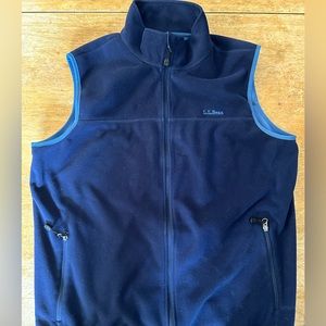 LL Bean blue fleece vest XL Tall